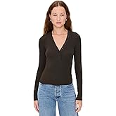FRAME Women's The Mesh Trim Rib Henley