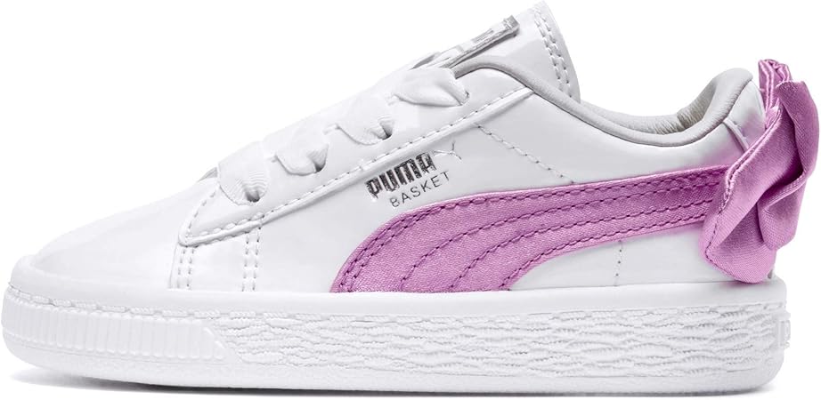 Amazon Co Jp プーマ Puma スニーカー バスケット リボン Bow ガールズ キッズ ホワイト ピンク 02 ｃｍ スポーツ アウトドア