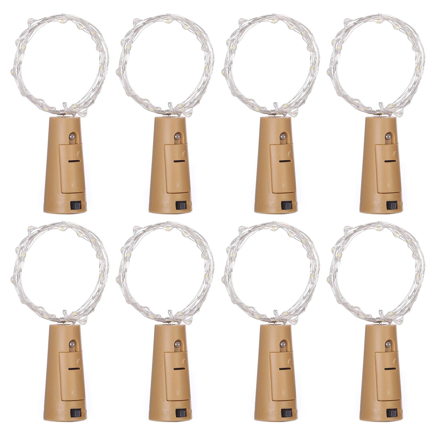GVSAVY 8 Pack Bottle Cork Lights, Bottle Cork Lights, Bottle Lights Fairy Lights, Red Wine Cork Lights, Suitable for Christmas Party Decoration, Party Wedding