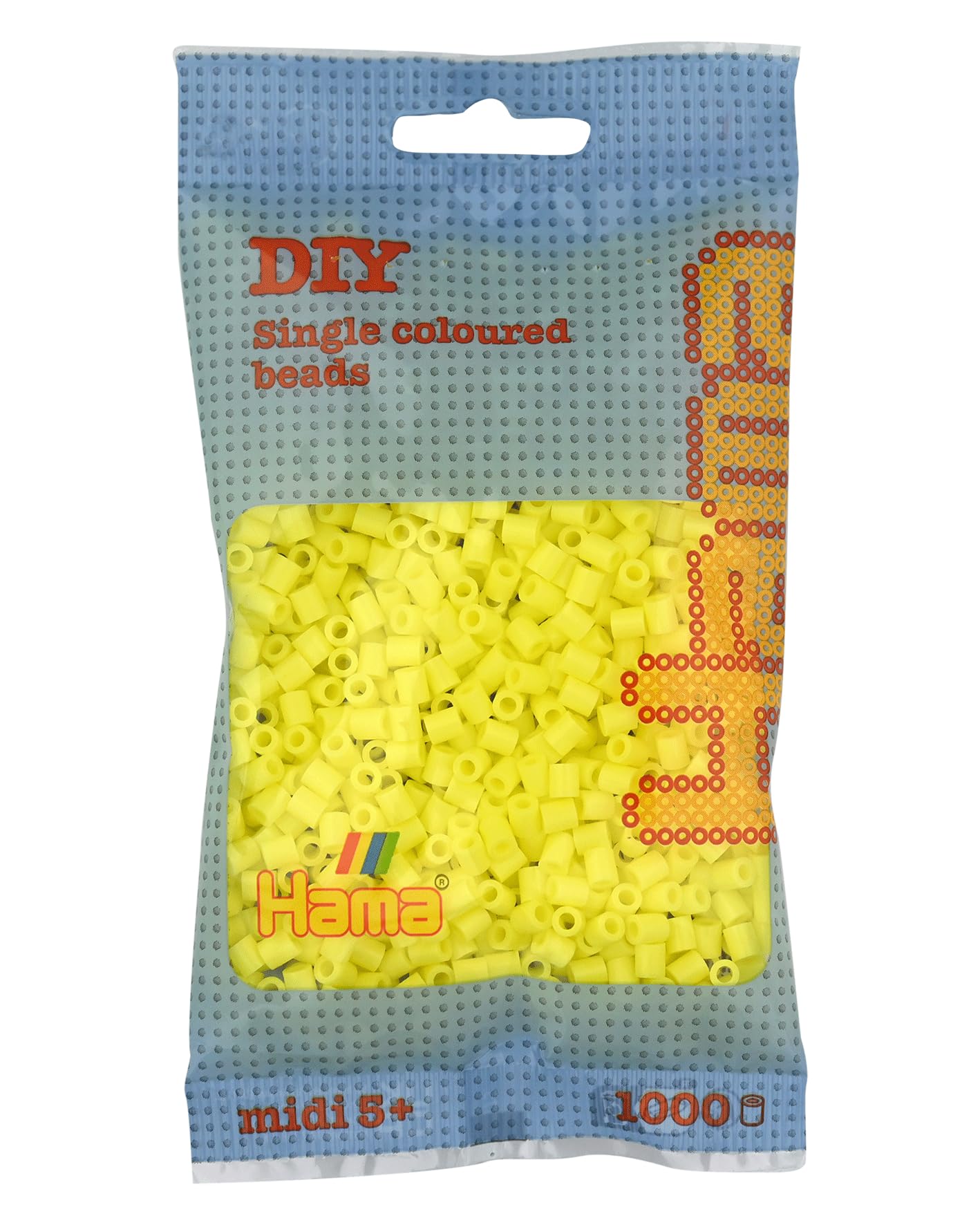 Hama Beads Bag | Approx. 1000 Midi Fuse Beads | Mosaic Decoration Arts & Craft for Creative Children Ages 5+ | Pastel Yellow