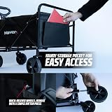 MoverX 70L Festival Trolley on Wheels Folding Wagon Portable Camping Cart Black view 6