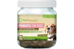 Pet Naturals, Daily Probiotic for Dogs, Digestive Health Supplement, Natural Duck Flavor, 90 Bite-Sized Chews, Brown Chew