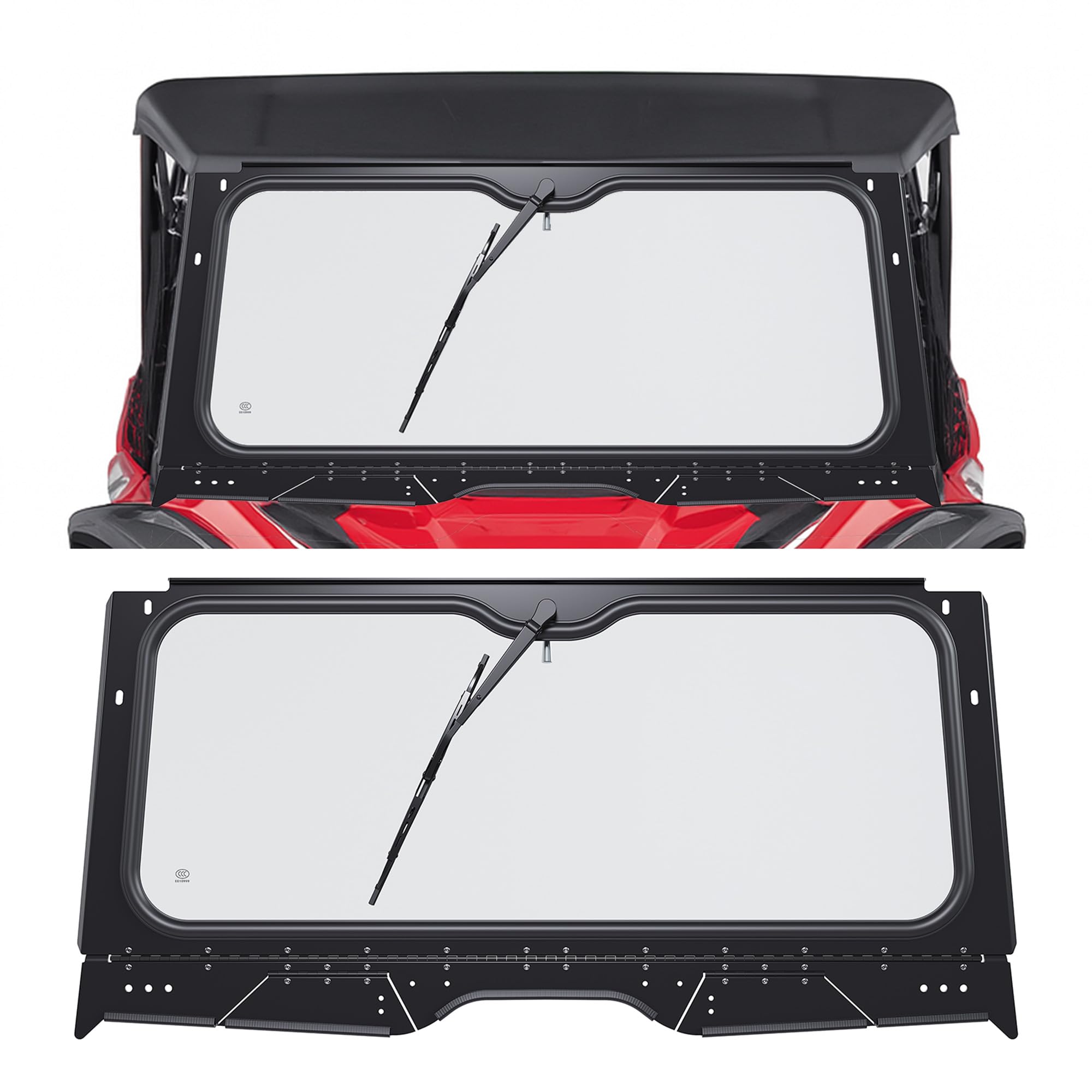 Photo 1 of **CRACKED GLASS, SEE IMAGE***  KUAFU Front Glass Windshield Compatible with 2019+ Honda Talon 1000R 1000X 1000X-4 Full Windscreen W/Wiper Aluminum Frame
