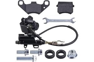 CNCMOTOK Rear Disc Brake Master Cylinder Caliper With Replaced Disc Brake Pad fit for 50cc 70cc 90cc 110cc 125cc Chinese TaoTao 110cc Peace Motorsports Quad Coolster 3050HD ATV Kids Four Wheeler