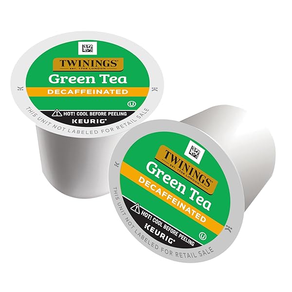 TWININGS DECAFFEINATED GREEN TEA K-CUP PODS FOR KEURIG, 24 COUNT (PACK OF 1), SMOOTH FLAVOUR, ENTICING AROMA, ENJOY HOT OR ICED