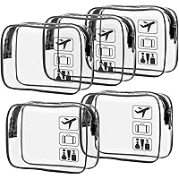 TSA Approved Toiletry Bag - F-color 5 Pack Clear Toiletry Bags - Quart Size Travel Bag, Clear Cosmetic Makeup Bags for…