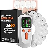 TENS Unit EMS Muscle Stimulator, Dual Channel Muscle Stimulator Machine for Back Neck Shoulder Pain Relief, Low-Frequency Multi-Function Physiotherapy Instrument Large Screen Electric Pulse Massager