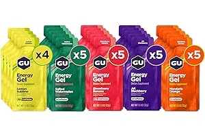 GU Energy Original Sports Nutrition Energy Gel, Vegan, Gluten-Free, Kosher, and Dairy-Free On-the-Go Energy for Any Workout, 24-Count, Assorted Fruity Flavors