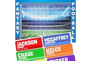 THE FOOTBALL DR Fantasy Football Draft Board 2024-2025 - Color Rush Labels & Draft Board - Fantasy Football Draft Kit