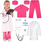 Liberry Doctor Costume for Kids, Toddler Doctor Dress Up Clothes with Real Stethoscope, Career Day Role Play Gift for Girls