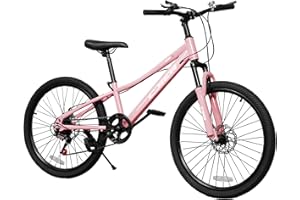 DEYGIA 20/24 Inch Kids Mountain Bike, 7 Speeds, Bike for Kids 6-14, Boys & Girls Bike with Suspension Fork, Dual-Disc Brake, Anti-Slip Tires, Multi Color