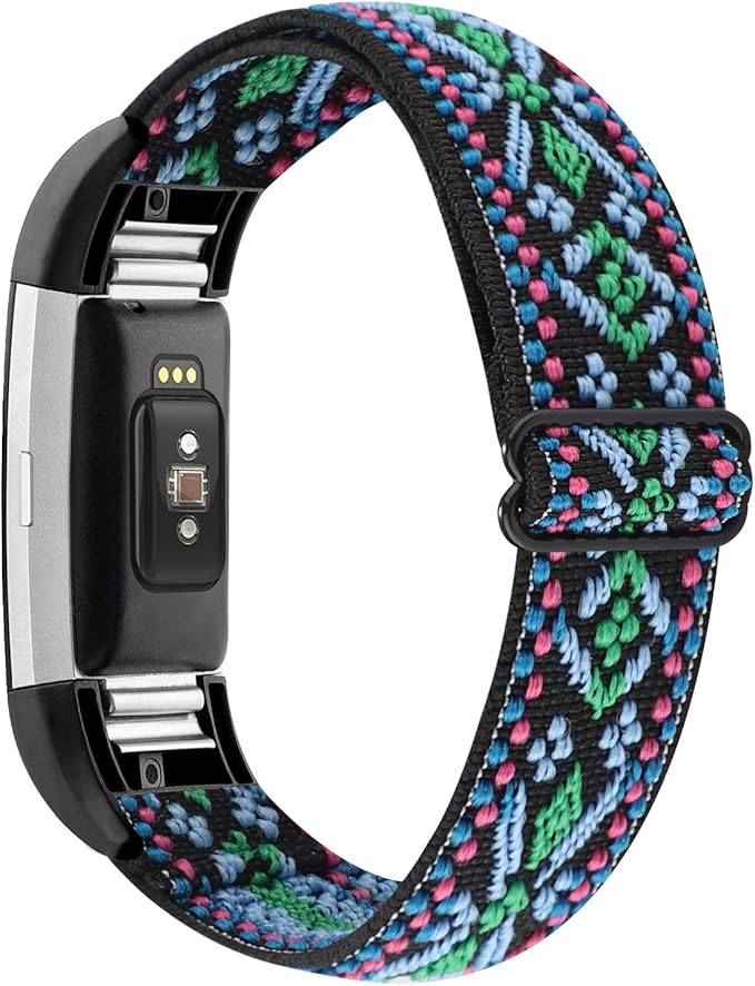 YONWORTH Adjustable Elastic Watch Band Compatible with Fitbit Charge 2