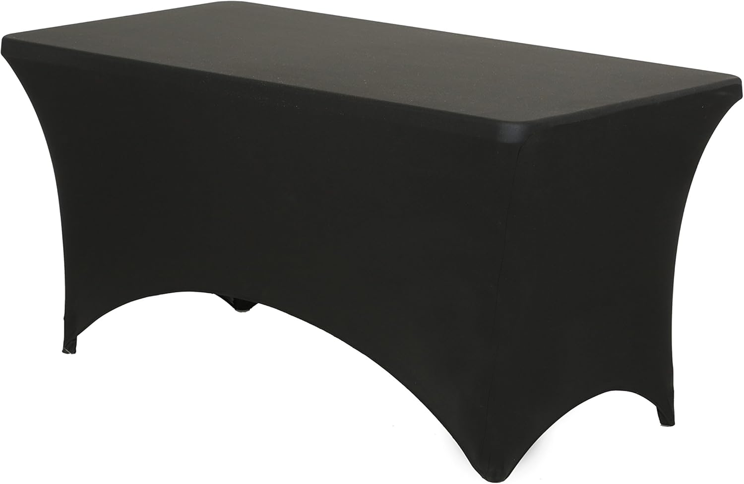 Your Chair Covers - 6 ft Rectangular Fitted Spandex Tablecloths Patio Table Cover Stretchable Tablecloth - Black: Kitchen & Dining