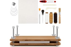 Chivertion 25 Pcs Book Binding Kits, Book Press, Bookbinding Supplies Book Binding Tool, Book Binding Starter Tools Include Awl, Large Eye Needles, Wax Thread for DIY Books(8.5"x11" in Press Area)