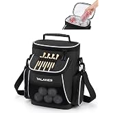 Talanes 15-Can Golf Cart Cooler Bag, Tee Holder | 600D Polyester Shell, Insulated Lining, Front and Side Pockets, Mesh Glove Pocket, Shoulder Strap