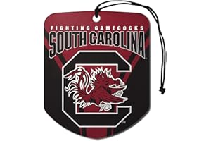 FANMATS 61632 NCAA South Carolina Gamecocks Hanging Car Air Freshener, 2 Pack, Black Ice Scent, Odor Eliminator, Shield Design with Team Logo