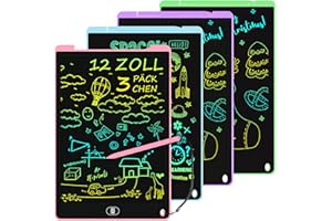 12 Inch LCD Writing Tablet,[4 Pack] Electight Colorful Drawing Board, Eye Protection Doodle Scribbler Pad, with Lock & Delete