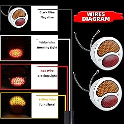 FATECIM 2X Vintage Duolamp LED Tail Light 12V Rear