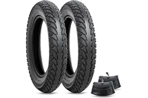 YEYOUC 12 1/2 x 2 1/4 Replacement Tire and Inner Tube, 12.5x2.25 Tire Tube with CR202 Angled Valve Stem, 12-1/2 x 2-1/4 Tire Fit for Electric Scooter Razor Pocket Mod, Currie, Schwinn, GT, IZIP, eZip(2 Sets)