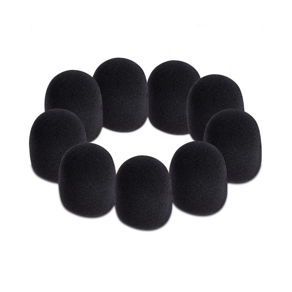 OnStage On-Stage ASWS58B9 Black Microphone Windscreens, 9 Pack