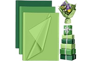 PLULON 90 Sheets Green Tissue Paper for Gift Bags, Gift Wrapping Paper for Crafts Packaging Saint Patrick's Day Birthday Baby Shower, Wedding Holiday Flower Bachelorette Bridal Party Decorations