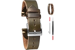 Leather Watch Bands, Horween Leather Watch Strap for Men Women,18mm,20mm,22mm Quick Release Handmade Watch Strap Soft Vintage