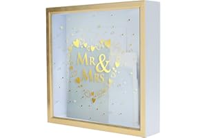 MIMOSA MOMENTS Wedding Gift Card Box for Wedding Reception, Gold and white box with Rhinestones on glass Tabletop Desk Displa
