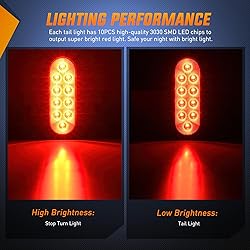 Nilight LED Trailer Light Kit 6 Inch Oval Stop Turn