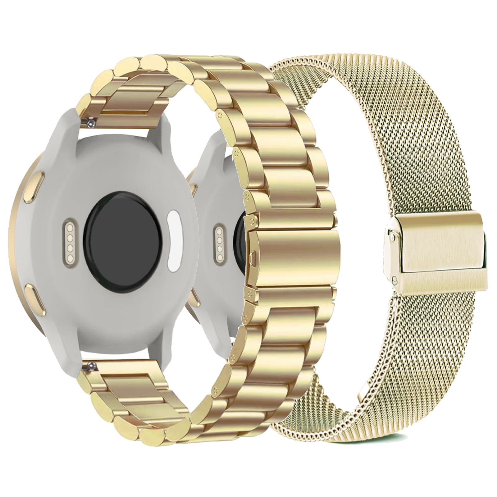 ViCRiOR Watch Bands Compatible with 18mm Garmin Venu 3S/Venu 4 41mm/ Vivoactive 4S /Venu 2s / Vivomove 3S, Solid Stainless Steel Watchband+ Mesh Strap Bracelet for Garmin Forerunner 255s/265S