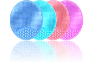 MR LION Baby Cradle Cap Brush, Baby Bath Brush, Silicone Massage Brush, Silicone Scrubbers Exfoliator Brush | The SkinSoother Baby Essential for Dry Skin, Cradle Cap and Eczema (Green & Blue & Pink & Purple)