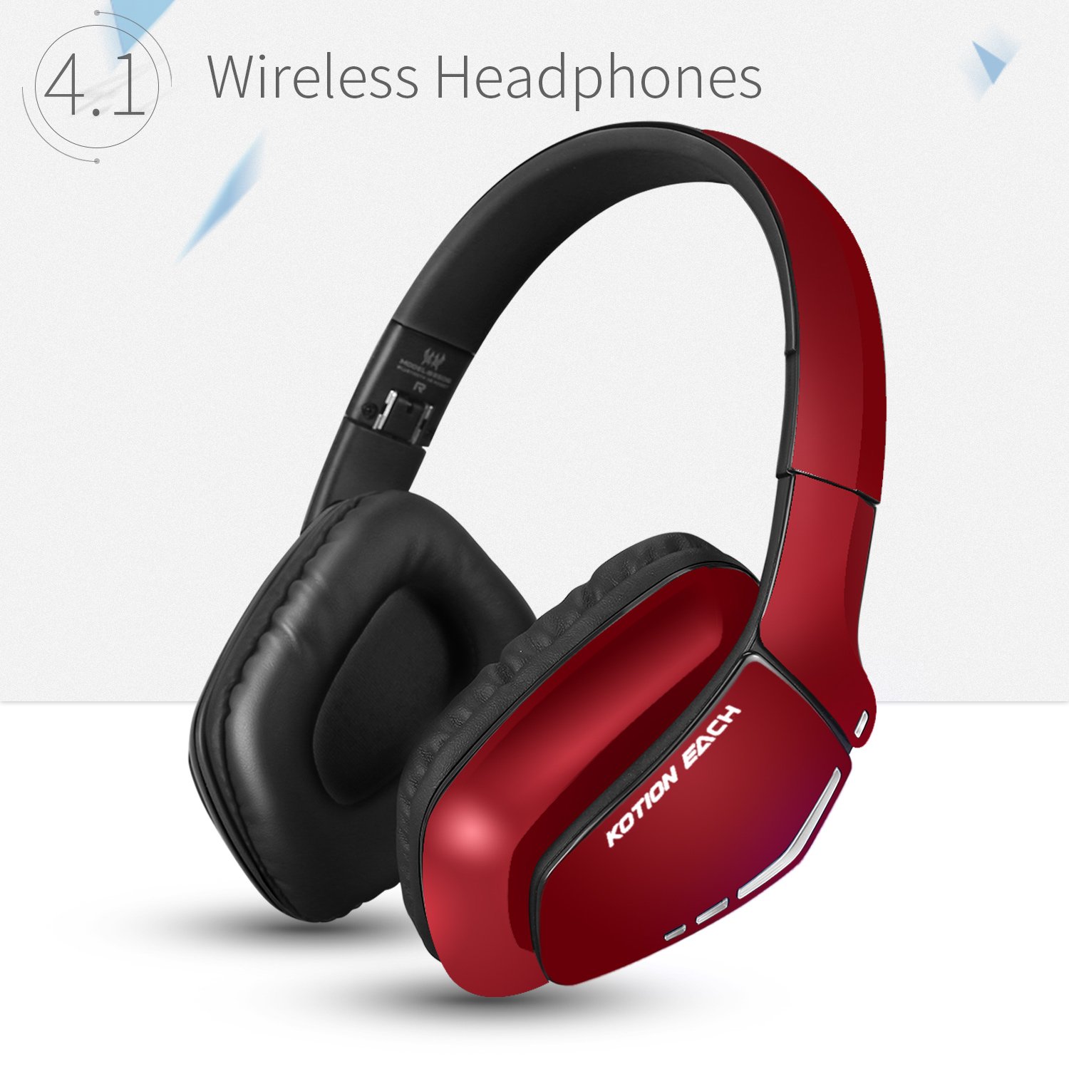 Bluetooth Headphones for PS4 XBOX ONE S, KOTION EACH B3506 Wireless Headset Foldable Gaming Headset V4.1 with Mic for Playstation 4 PC Mac Smartphones Computers (Red)