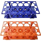 ZTSXLLIM Test Tube Rack, Lab Test Tube Holder, Centrifuge Tube Rack 28 Well | Blue and Orange, Easy to Assemble, Resistant to Acid, Alkali, Two Different Sizes of Wells, For 10 ml, 15 ml, 50 ml Tubes