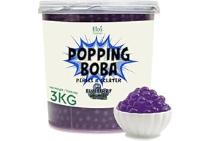 BULK (3KG 6.6LBS) Popping Pearls (Blueberry Flavour) For Bubble Tea| DIY Marble Size Pearls Bursting Tea Balls| Right Taste A