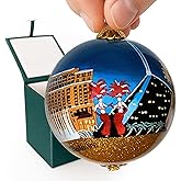 Las Vegas Christmas Ornament Hand Painted from Inside with Gift Box