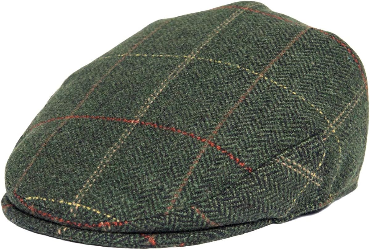 FEINION Men Wool Tweed Newsboy Cap Ivy Hat Irish Flat Cap (7 1/8, Check