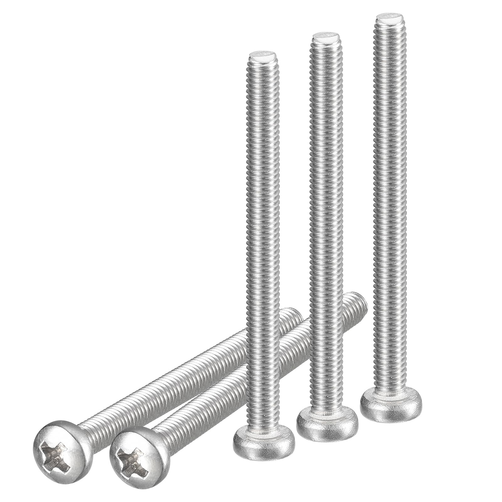 DTGN M3x35mm Pan Head Machine Screws, 100Pcs 304 Stainless Steel, Phillips Drive, Metric Coarse Full Thread, Bright Finish, Screws Bolts Kit