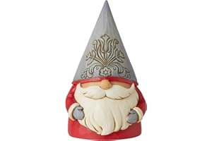 Enesco Jim Shore Heartwood Creek Nordic Noel Floral Hat Gnome Jolly Jultomten Figurine, 5.12" H, Multicolor