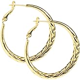 ToHeart 14k Gold Hoop Earrings for Womens Hoop Earrings Gold Plated