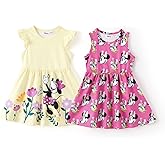 Disney Frozen Elsa Princess Minnie Mouse Stitch Toddler Girl Dresses 2 Pack Long Ruffle Sleeve Costume Set Outfit 2-13 Years