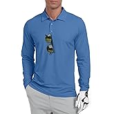 Askdeer Men's Golf Polo Shirts Long Sleeve UPF 50+ Performance Collar Shirts Lightweight Summer Casual Quick Dry Tee