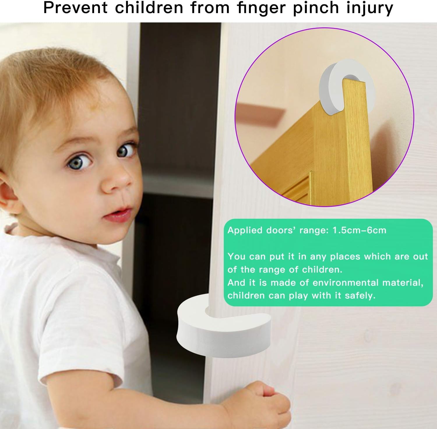 Tonsmile 3CM Door Finger Guards, 5 Pack Thick Foam Child Door Stopper Baby Safety Finger Pinch Guard, White, 5 Count (Pack of 1) - Image 5