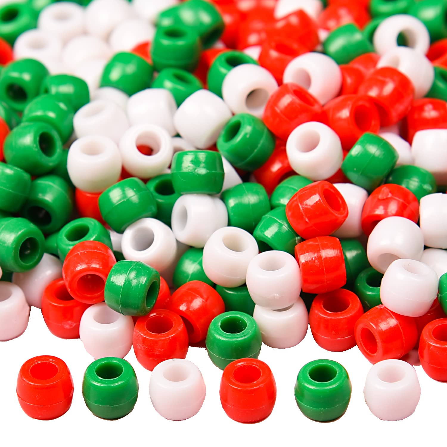 MFUOE 1000 Christmas Pony Beads Red White & Green