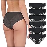 Jessica Simpson Seamless Underwear For Women, Lace Hipster Panties, Cute Breathable and Comfortable Multipack, Ropa Interior