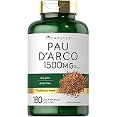Carlyle PAU D'Arco Capsules | 1500mg | 180 Count | Non-GMO, Gluten Free | Herbal Supplement