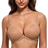 Wingslove Women's Push Up Bra Deep V Plunge Underwire T-Shirt Bra Multiway 2 Cups Up
