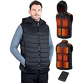Vantacent89 Heated Vest for Men with Rechargeable Pack Included, Waterproof Electric Warming Mens Heated Vests with Hood