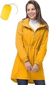 33,000ft Women's Rain Jacket Lightweight Hooded Waterproof Packable Yellow XL/16 view 8