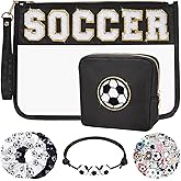 Nunubeo 55 PCS Soccer Gifts, Gift for Girls Teen Girls, Makeup Bag with Chenille Letter Patch, Soccer Lover & Team Gifts, Gift for Daughter Granddaughter Friends Niece Her, Easter Basket Stuffers