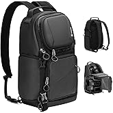 TARION Camera Backpack Sling Bag - 9L Compact Camera Bag 2-in-1 Waterproof Crossbody Sling Bag with Side Access & Dual Strap & Raincover for Photographers (TR-S)