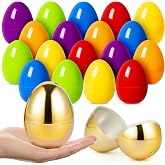 V-Opitos Plastic Easter Eggs, 2.4'' Bulk 42 PCS Easter Eggs with 8 Golden Eggs, Hinged Empty Fillable Eggs for Easter Egg Hunt, Basket Stuffers Fillers, Easter Party Favor for Kids